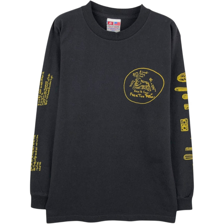 BAYSIDE Long-Sleeve T-Shirt, Made in USA, Men's Size S (approx.) cotton black type Vintage Second Hand
