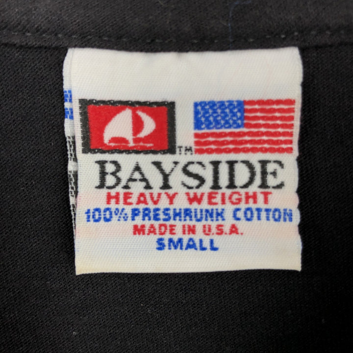 BAYSIDE Long-Sleeve T-Shirt, Made in USA, Men's Size S (approx.) cotton black type Vintage Second Hand