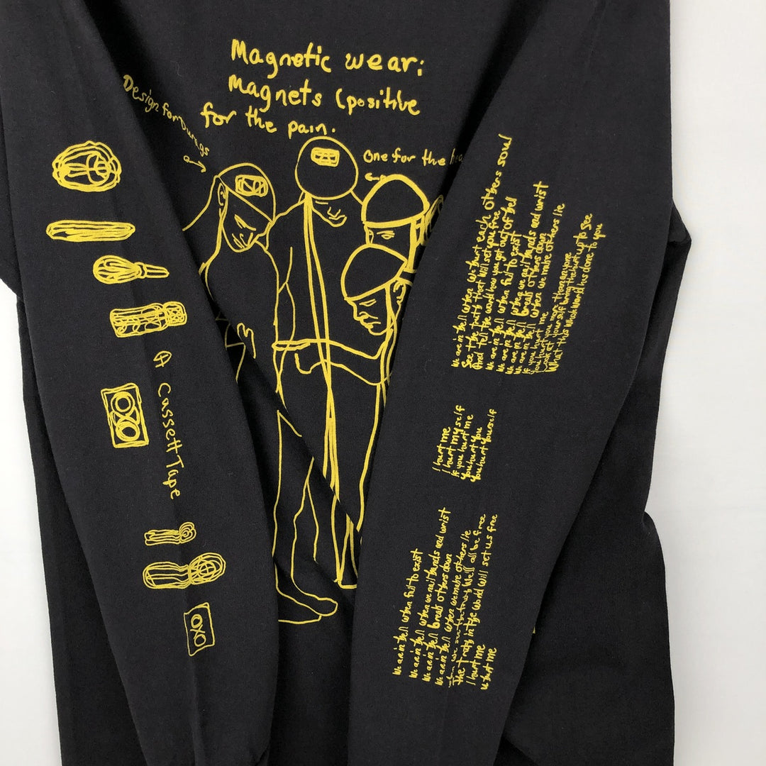 BAYSIDE Long-Sleeve T-Shirt, Made in USA, Men's Size S (approx.) cotton black type Vintage Second Hand