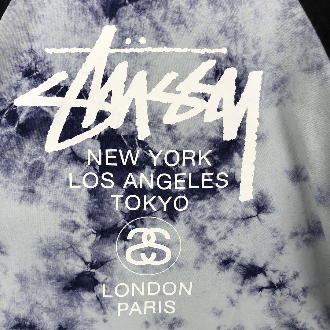 Stussy 3/4 Sleeve Raglan T-Shirt, Men's Size XL (approx.) cotton black type Vintage Second Hand