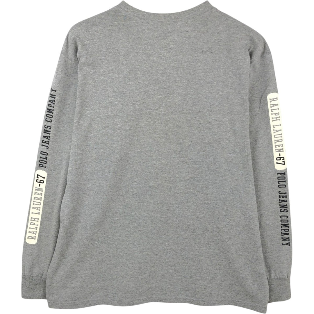 Ralph Lauren Polo Jeans Company long-sleeved T-shirt, men's size L cotton gray type Vintage Second Hand