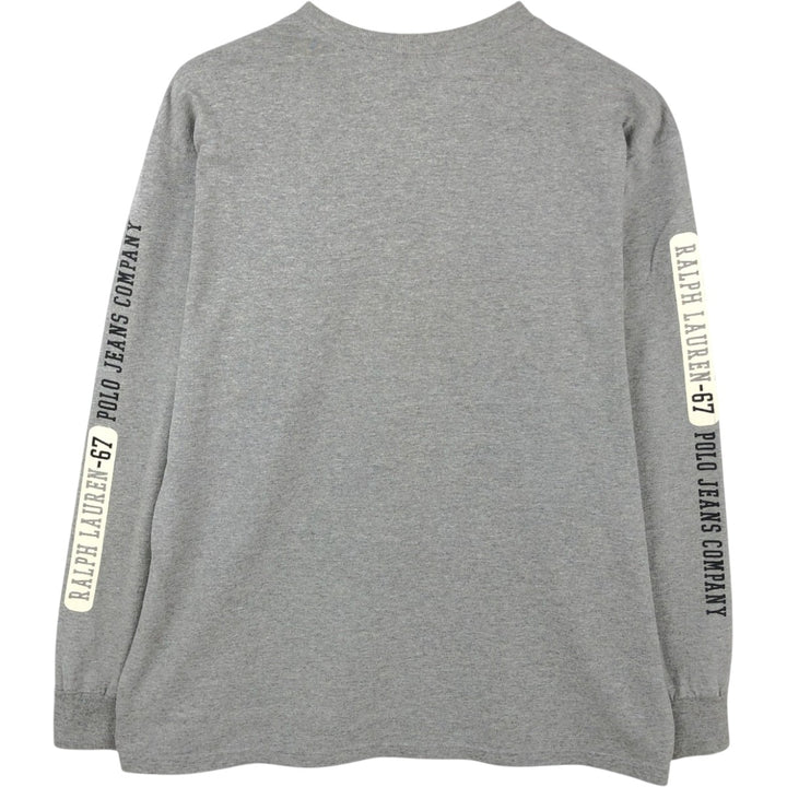 Ralph Lauren Polo Jeans Company long-sleeved T-shirt, men's size L cotton gray type Vintage Second Hand