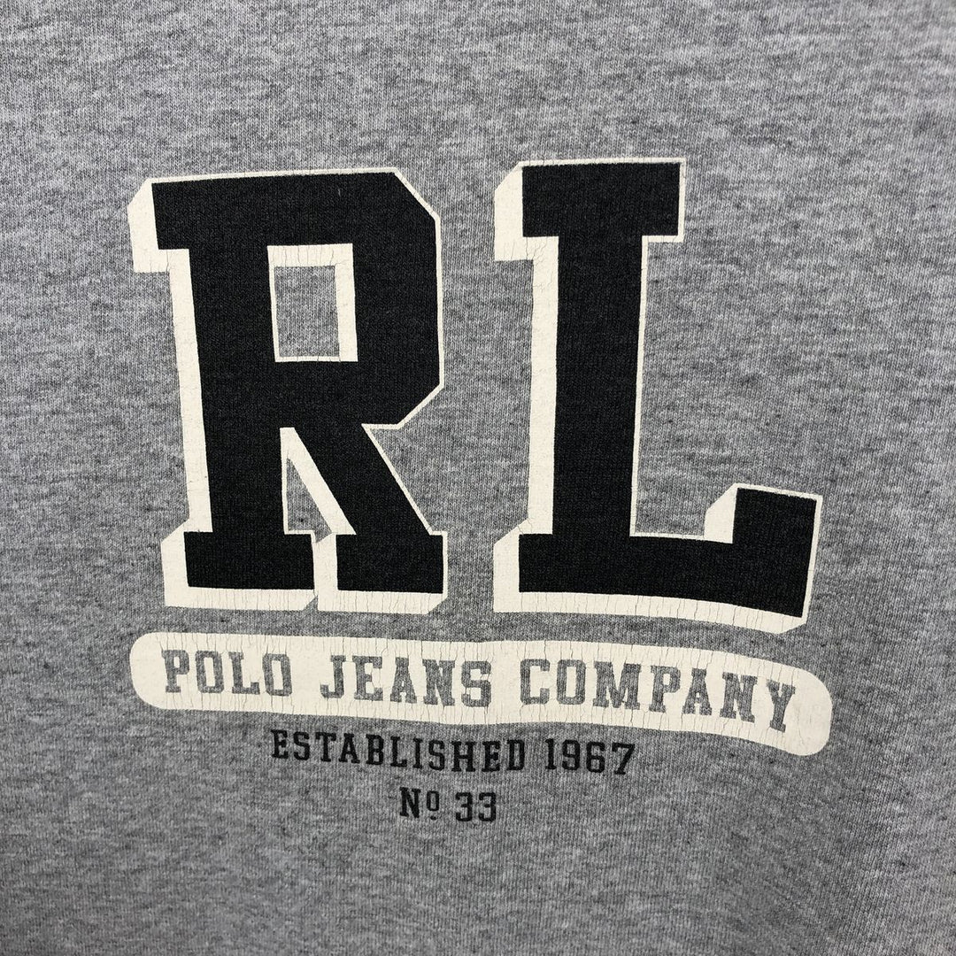 Ralph Lauren Polo Jeans Company long-sleeved T-shirt, men's size L cotton gray type Vintage Second Hand