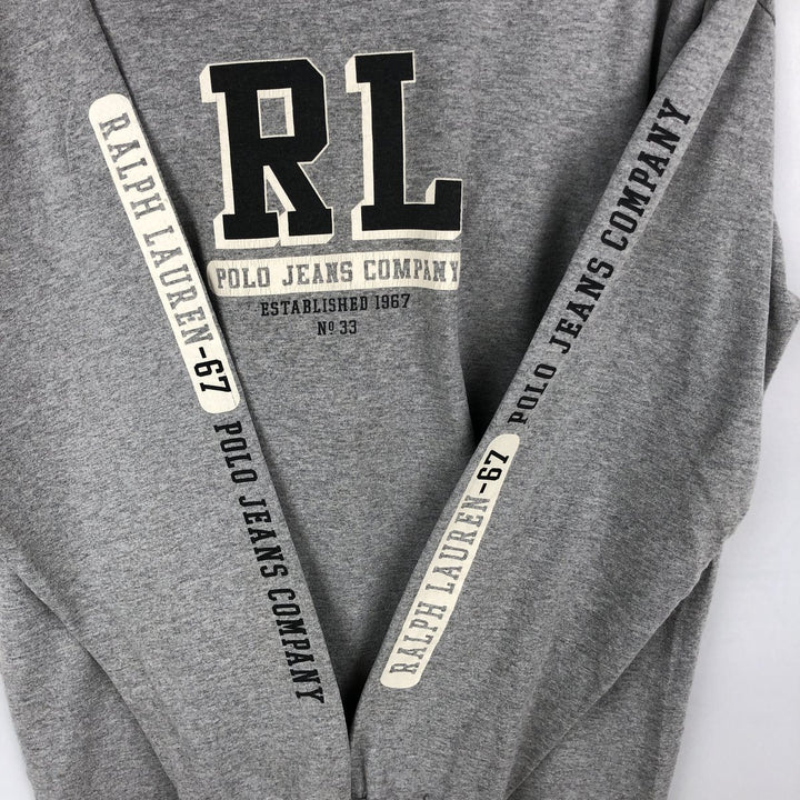 Ralph Lauren Polo Jeans Company long-sleeved T-shirt, men's size L cotton gray type Vintage Second Hand