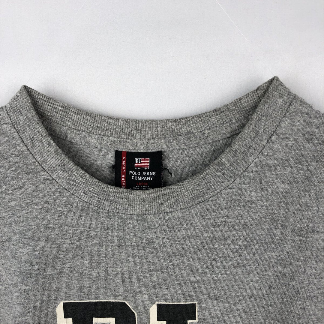 Ralph Lauren Polo Jeans Company long-sleeved T-shirt, men's size L cotton gray type Vintage Second Hand