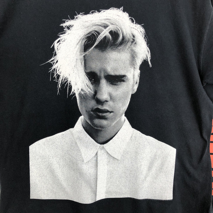JUSTIN BIEBER Long-Sleeve Band T-Shirt (Men's Size L) unclear black type Vintage Second Hand