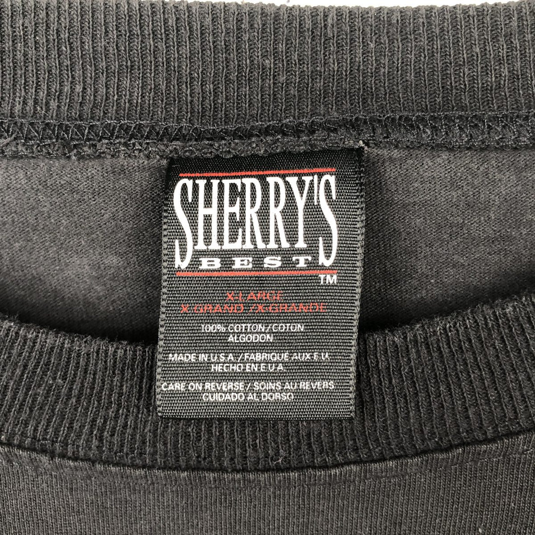 90'S SHERRY'S BEST Mickey Mouse Character Print Long-Sleeve T-Shirt, Made in USA, Men's XL Equivalent, Vintage cotton black type Vintage Second Hand