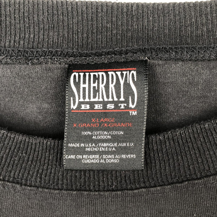 90'S SHERRY'S BEST Mickey Mouse Character Print Long-Sleeve T-Shirt, Made in USA, Men's XL Equivalent, Vintage cotton black type Vintage Second Hand