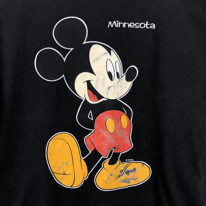 90'S SHERRY'S BEST Mickey Mouse Character Print Long-Sleeve T-Shirt, Made in USA, Men's XL Equivalent, Vintage cotton black type Vintage Second Hand
