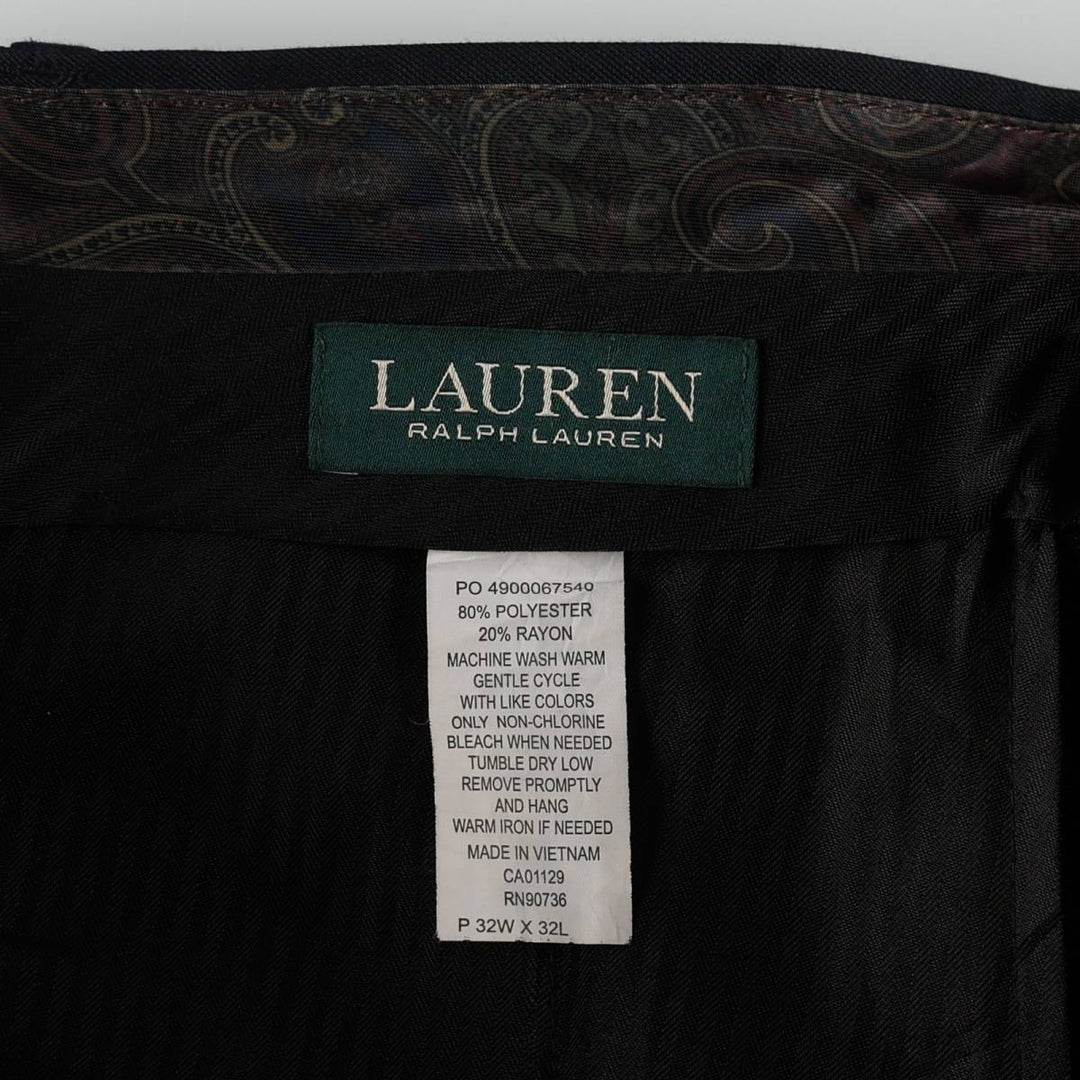 Ralph Lauren LAUREN Men's Slacks Pants, Size W33 (approx.) polyester navy blue type Vintage Second Hand