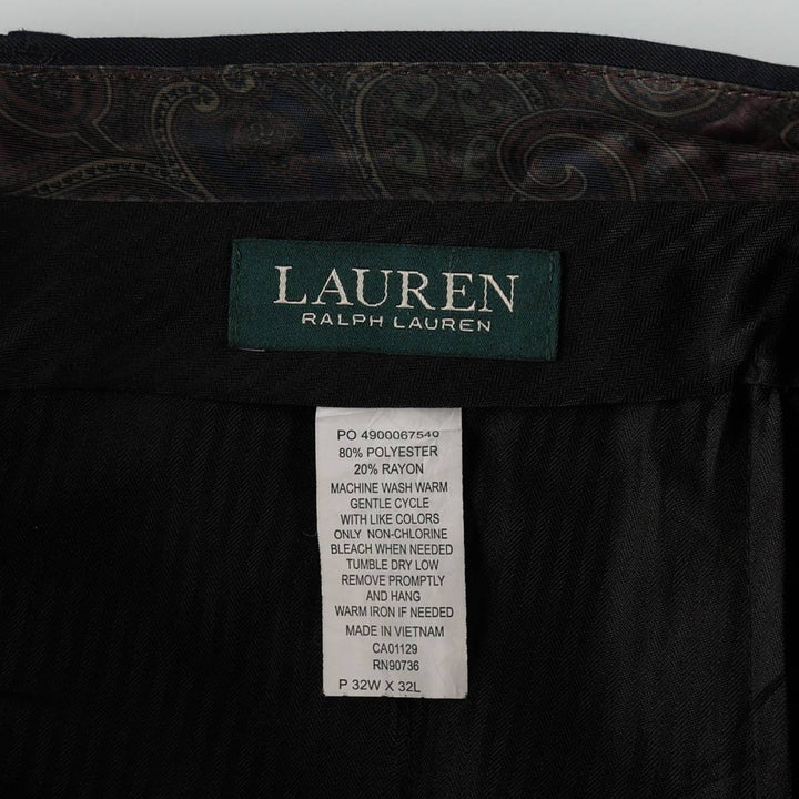 Ralph Lauren LAUREN Men's Slacks Pants, Size W33 (approx.) polyester navy blue type Vintage Second Hand