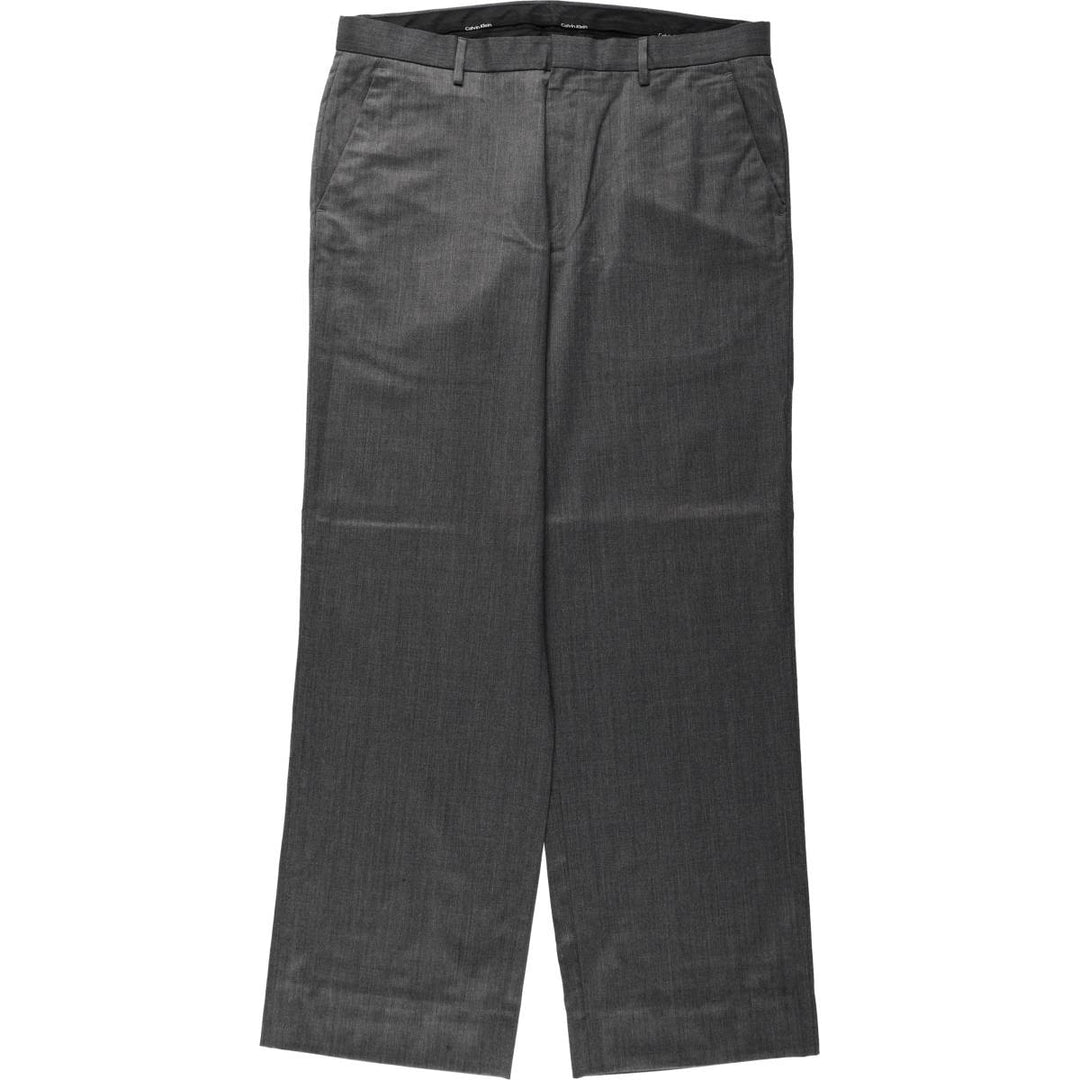 Calvin Klein slacks for men, size W36 (approx.) wool gray type Vintage Second Hand