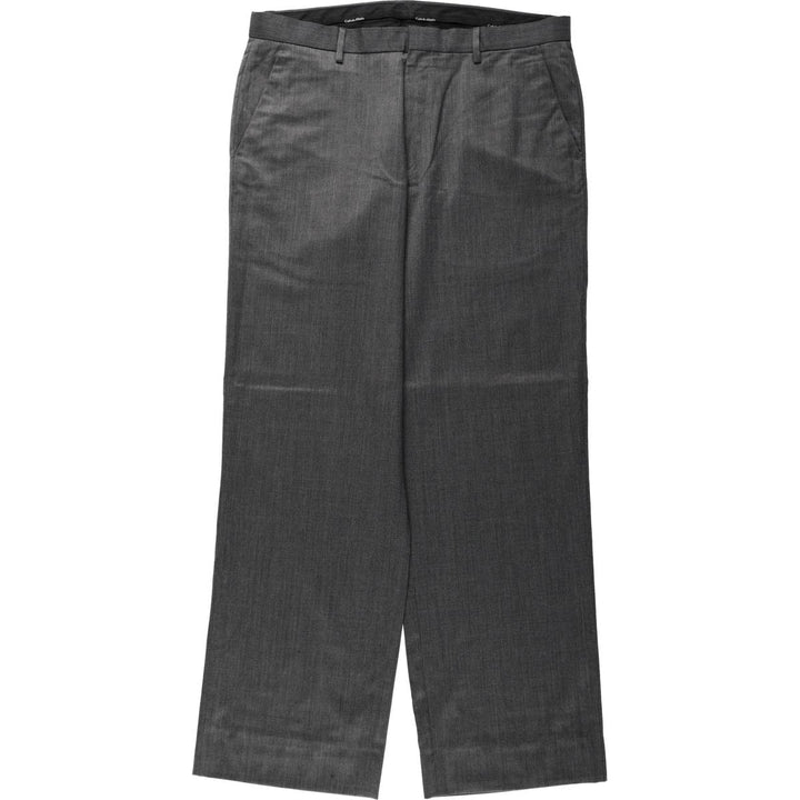 Calvin Klein slacks for men, size W36 (approx.) wool gray type Vintage Second Hand