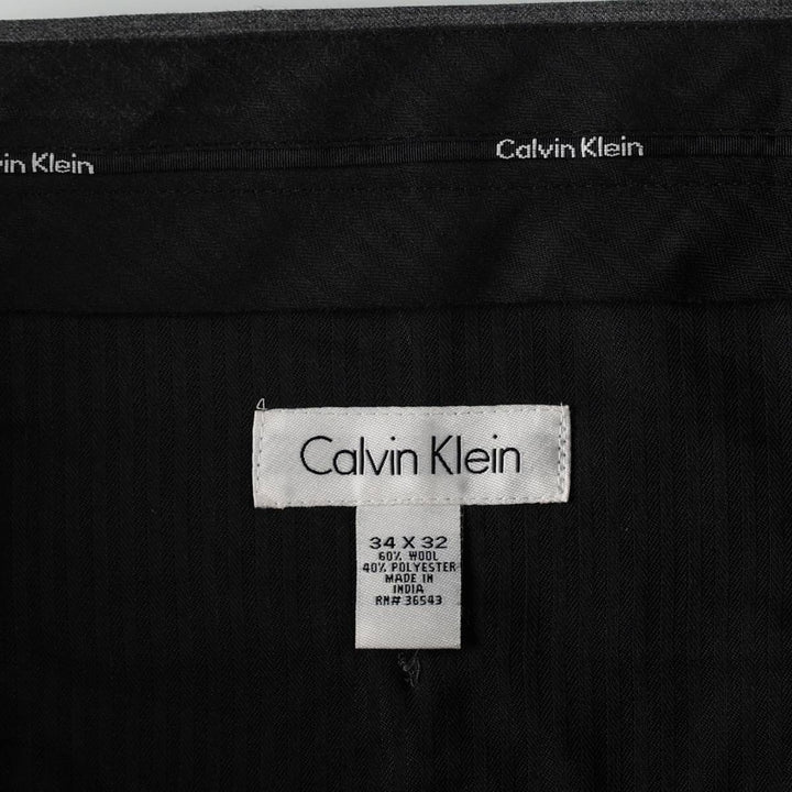 Calvin Klein slacks for men, size W36 (approx.) wool gray type Vintage Second Hand