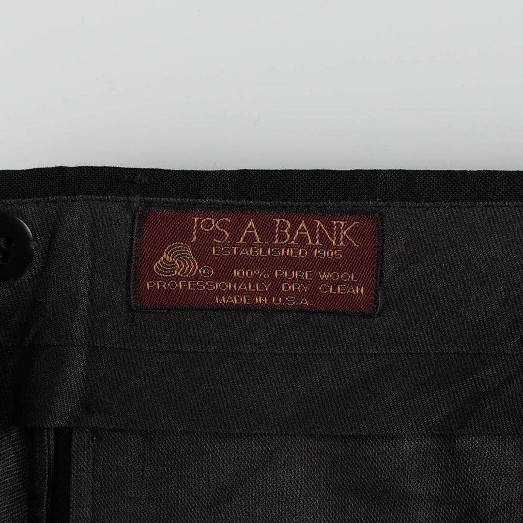 JOS. A. BANK Two-pleat wool trousers, made in the USA, men's size W30 (approx.) wool black type Vintage Second Hand