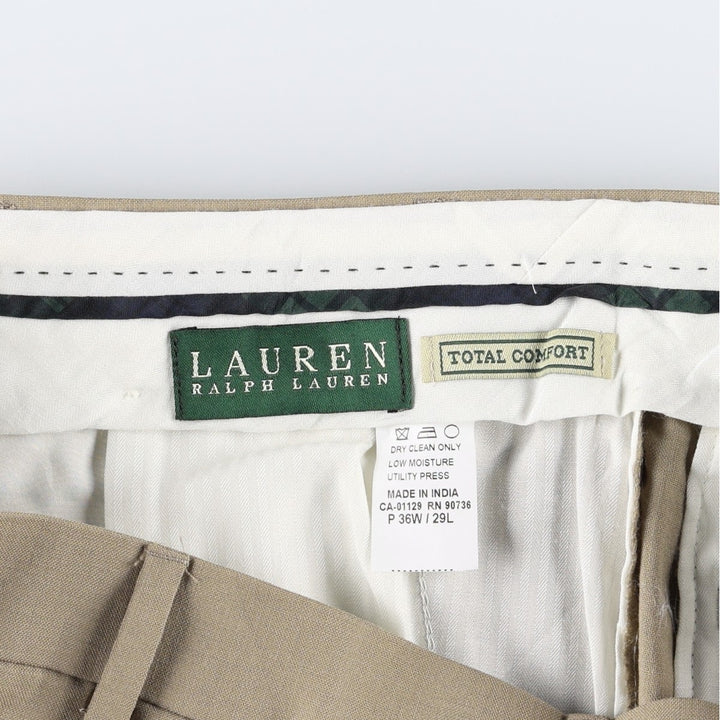 Ralph Lauren TOTAL COMFORT wool pants, men's size W35. wool Beige type Vintage Second Hand