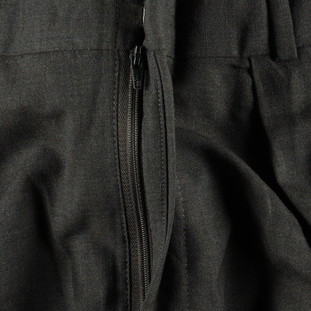 2000'S Lands' End Two-Pleat Wool Trousers/Slacks, Men's Size W33 (approx.) wool Charcoal Vintage Second Hand