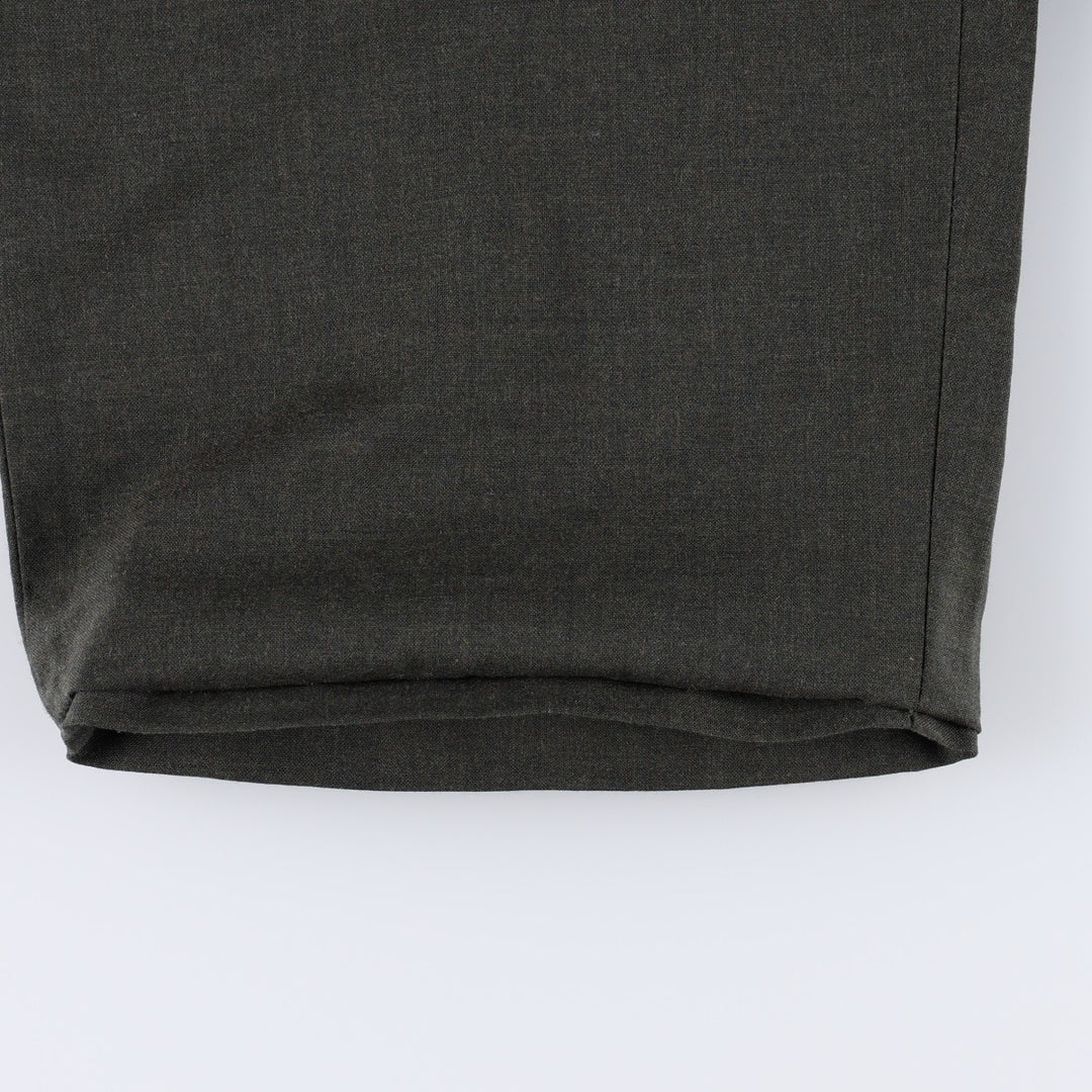 2000'S Lands' End Two-Pleat Wool Trousers/Slacks, Men's Size W33 (approx.) wool Charcoal Vintage Second Hand