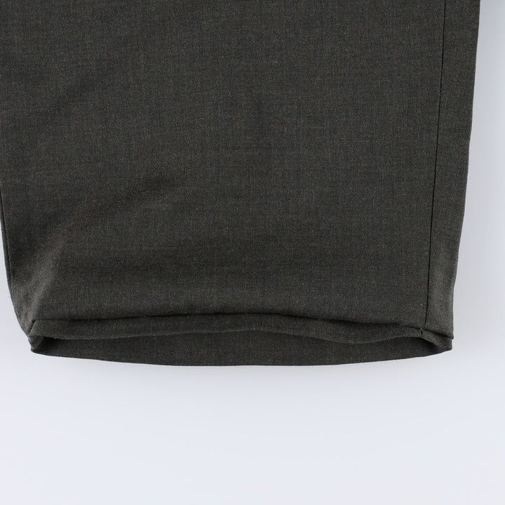 2000'S Lands' End Two-Pleat Wool Trousers/Slacks, Men's Size W33 (approx.) wool Charcoal Vintage Second Hand