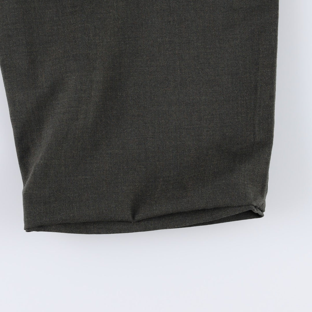 2000'S Lands' End Two-Pleat Wool Trousers/Slacks, Men's Size W33 (approx.) wool Charcoal Vintage Second Hand