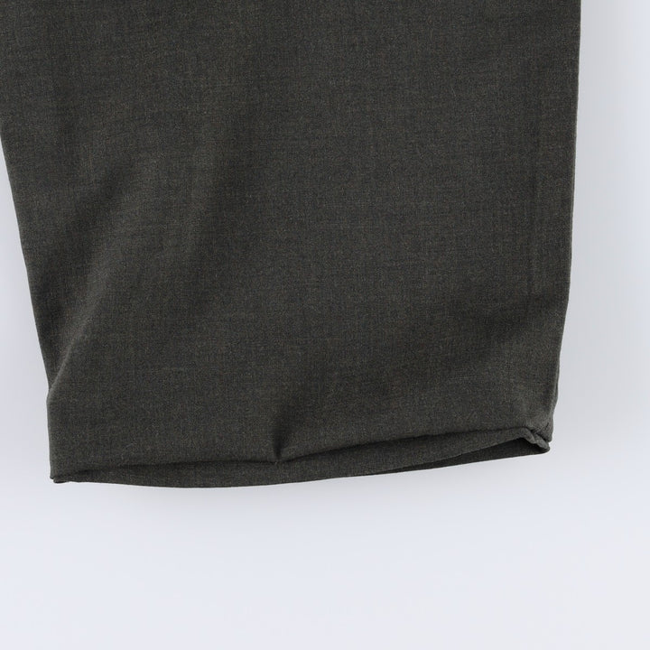 2000'S Lands' End Two-Pleat Wool Trousers/Slacks, Men's Size W33 (approx.) wool Charcoal Vintage Second Hand