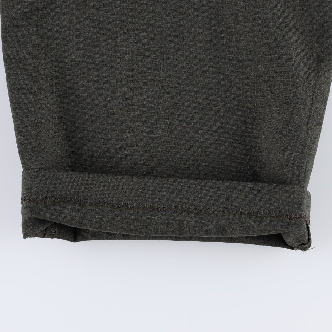 2000'S Lands' End Two-Pleat Wool Trousers/Slacks, Men's Size W33 (approx.) wool Charcoal Vintage Second Hand