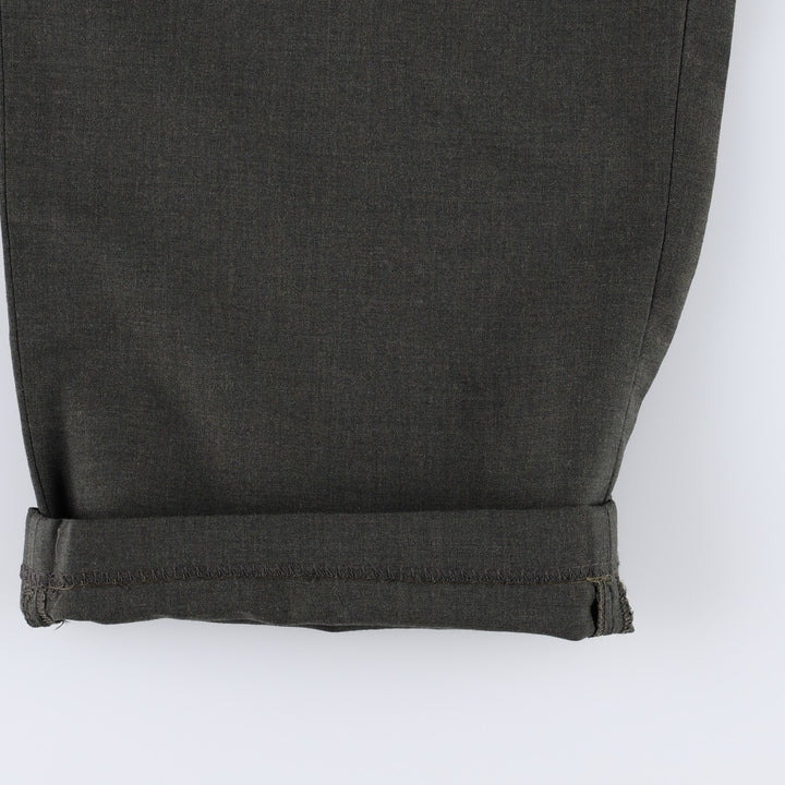 2000'S Lands' End Two-Pleat Wool Trousers/Slacks, Men's Size W33 (approx.) wool Charcoal Vintage Second Hand