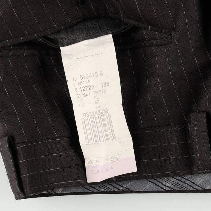 Calvin Klein striped pattern slacks pants, size 33W x 32L (equivalent to men's W34). unclear black type Vintage Second Hand