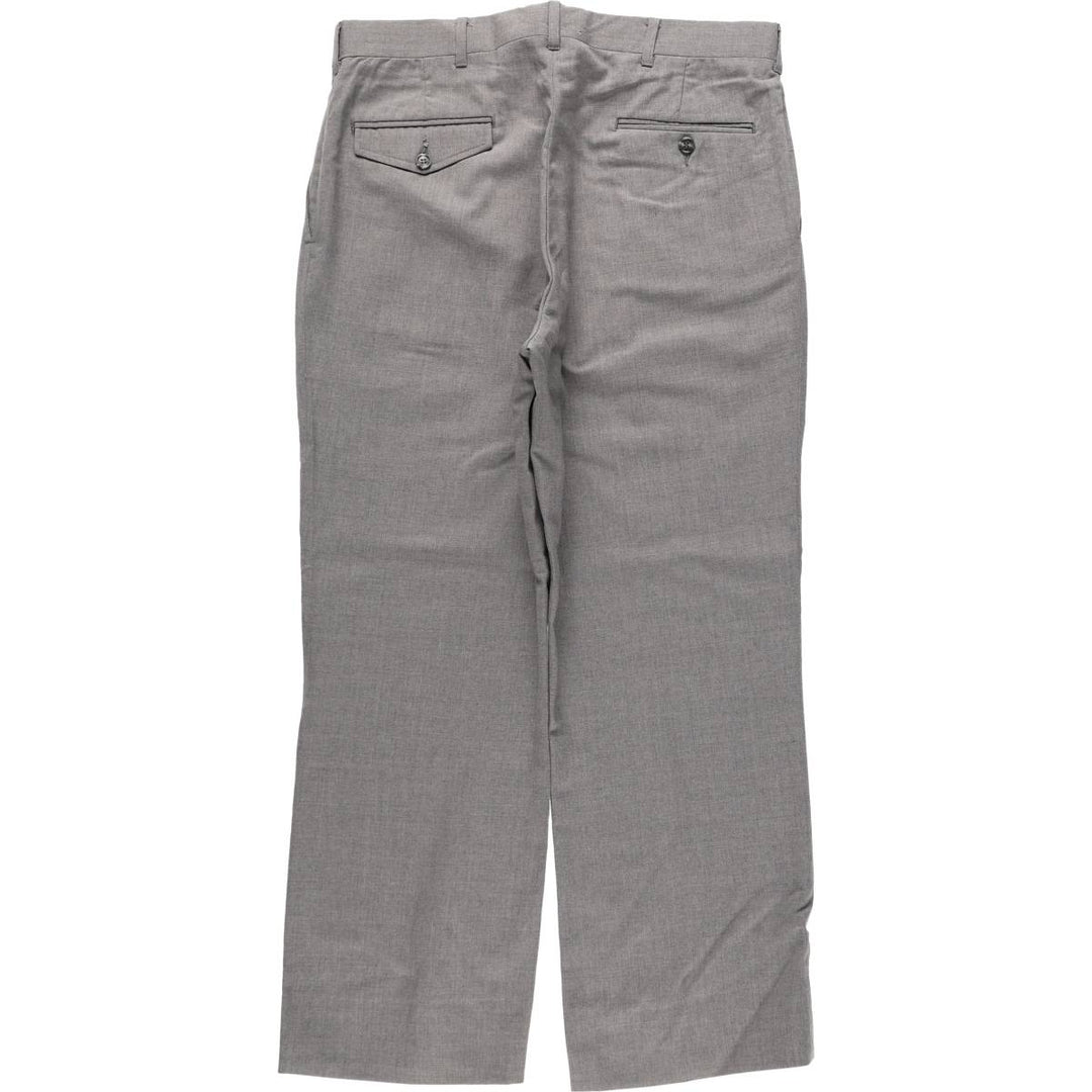 ~1990'S Kuppenheimer Two-Pleat Slacks Pants Men's W35 (approx.) wool gray type Vintage Second Hand