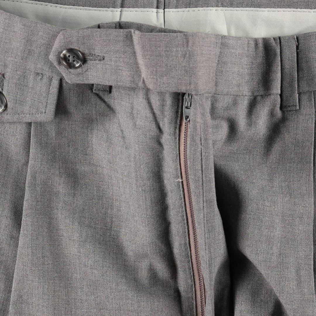 ~1990'S Kuppenheimer Two-Pleat Slacks Pants Men's W35 (approx.) wool gray type Vintage Second Hand