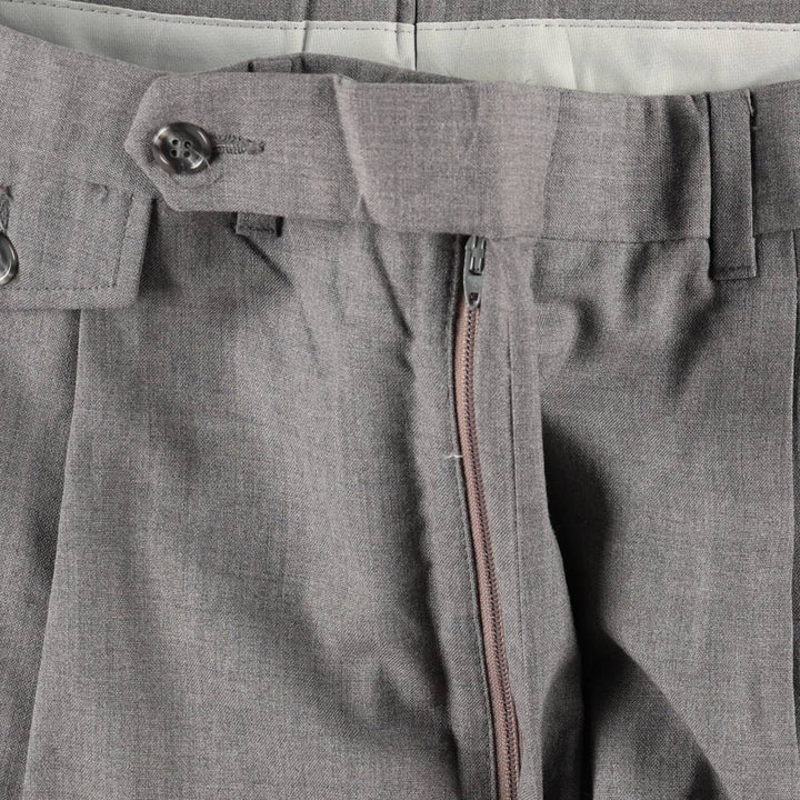 ~1990'S Kuppenheimer Two-Pleat Slacks Pants Men's W35 (approx.) wool gray type Vintage Second Hand