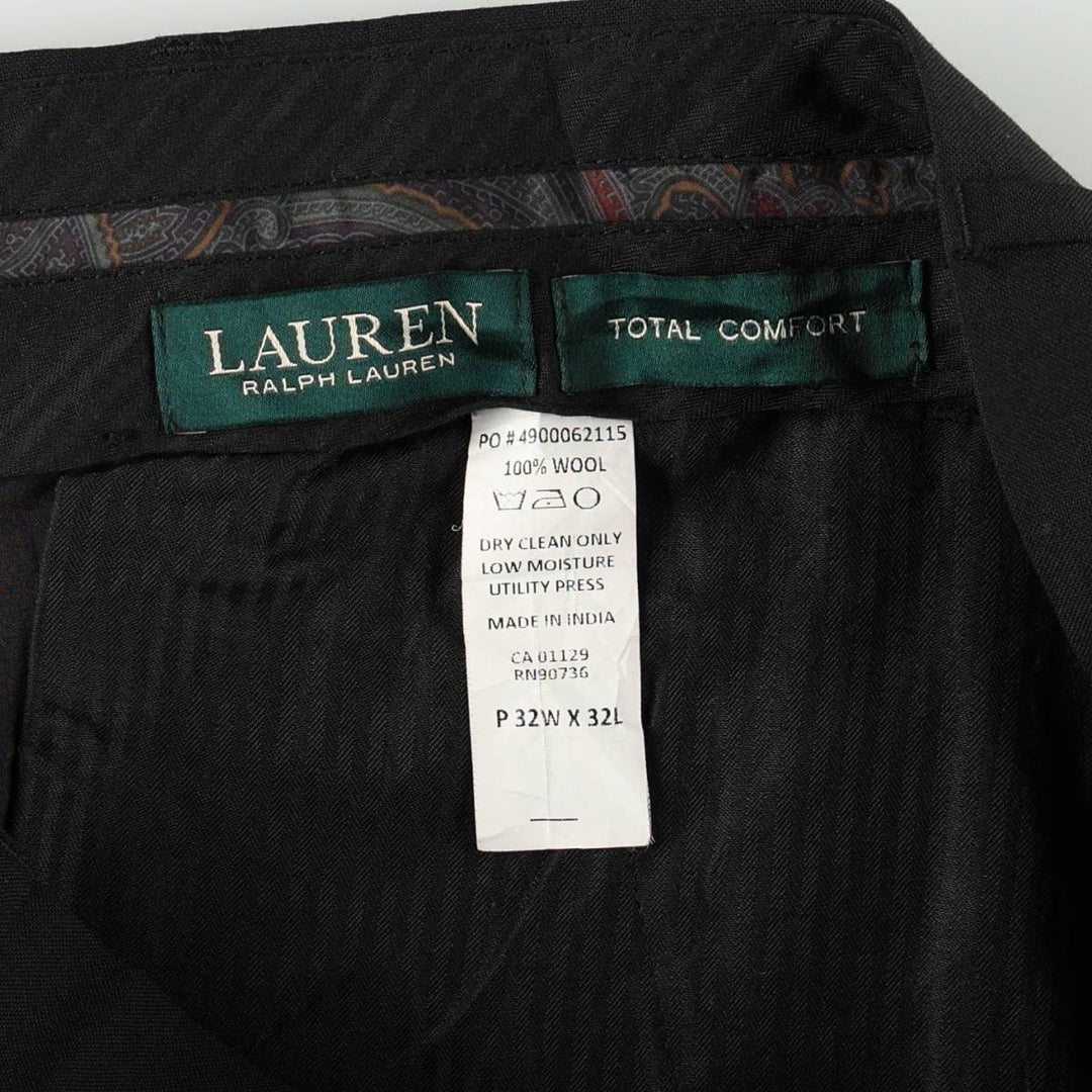 Ralph Lauren TOTAL COMFORT wool pants, men's size W34. wool black type Vintage Second Hand