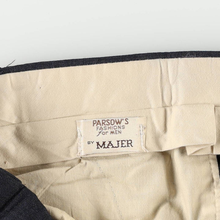 ~1990'S Majer Parsow's slacks pants, made in USA, men's size W34 equivalent, vintage. unclear navy blue type Vintage Second Hand