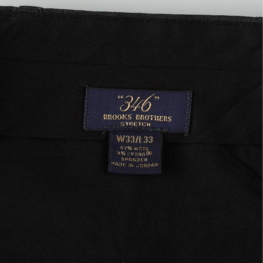 Brooks Brothers 346 Stripe Pattern Two-Pleat Wool Trousers, Men's Size W32 (approx.) wool gray type Vintage Second Hand