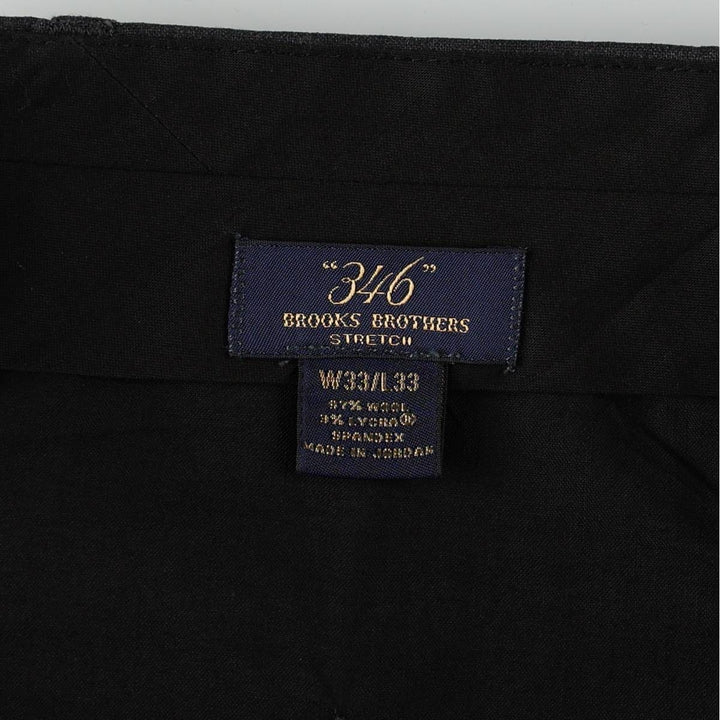 Brooks Brothers 346 Stripe Pattern Two-Pleat Wool Trousers, Men's Size W32 (approx.) wool gray type Vintage Second Hand