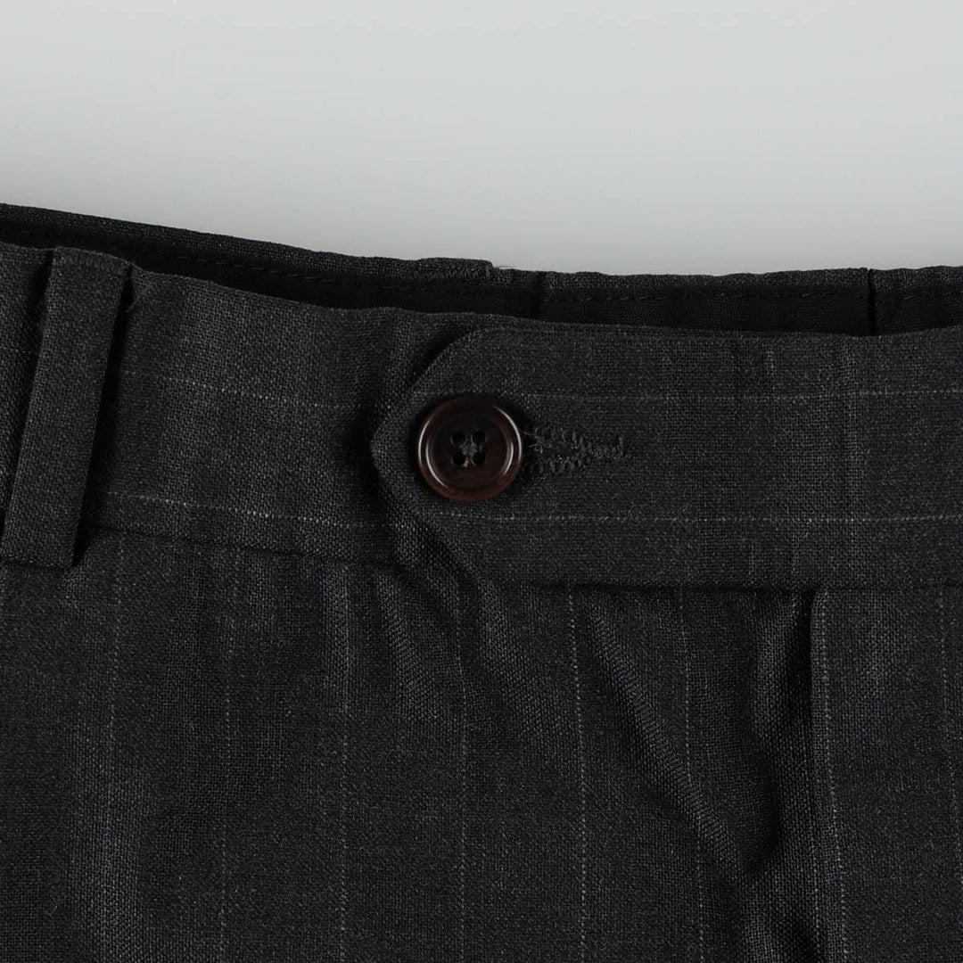 Brooks Brothers 346 Stripe Pattern Two-Pleat Wool Trousers, Men's Size W32 (approx.) wool gray type Vintage Second Hand