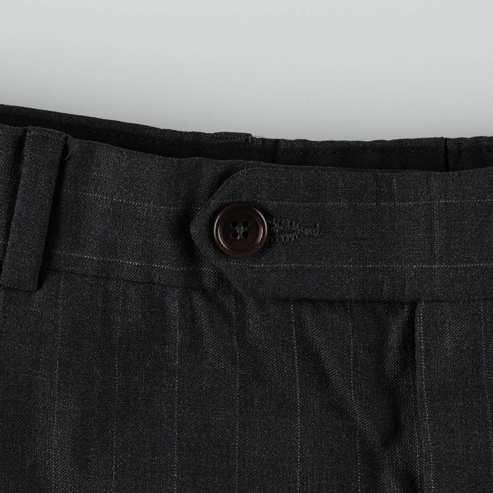 Brooks Brothers 346 Stripe Pattern Two-Pleat Wool Trousers, Men's Size W32 (approx.) wool gray type Vintage Second Hand