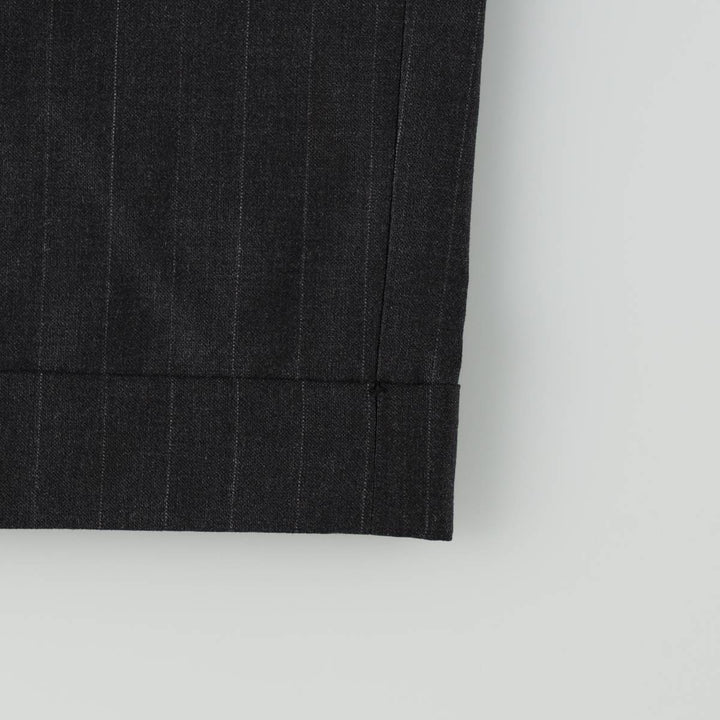 Brooks Brothers 346 Stripe Pattern Two-Pleat Wool Trousers, Men's Size W32 (approx.) wool gray type Vintage Second Hand