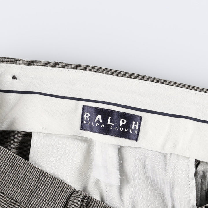Ralph Lauren RALPH Two-pleat slacks for men, equivalent to size W32. unclear brown type Vintage Second Hand