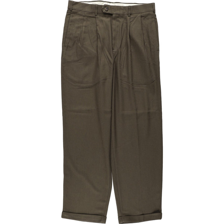 Levi's SLATES two-pleat slacks pants, men's size W33 (approx.), vintage. polyester Khaki type Vintage Second Hand