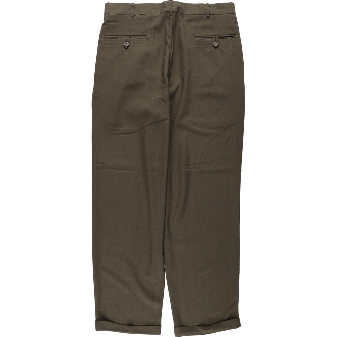 Levi's SLATES two-pleat slacks pants, men's size W33 (approx.), vintage. polyester Khaki type Vintage Second Hand