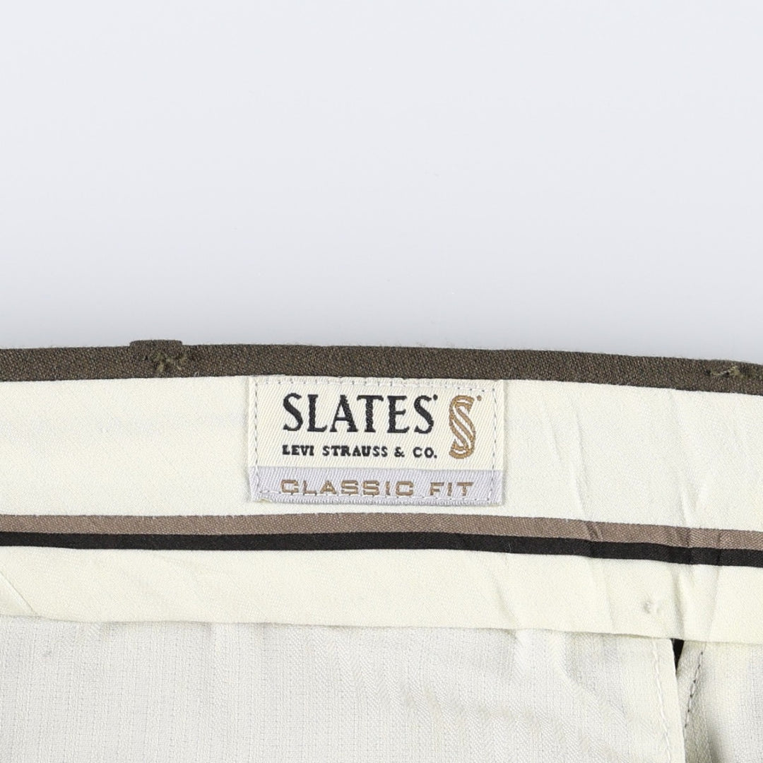 Levi's SLATES two-pleat slacks pants, men's size W33 (approx.), vintage. polyester Khaki type Vintage Second Hand