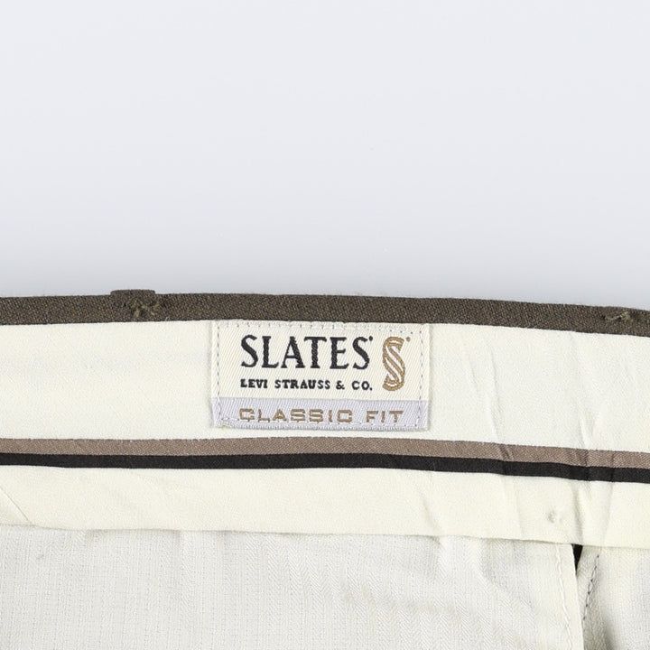 Levi's SLATES two-pleat slacks pants, men's size W33 (approx.), vintage. polyester Khaki type Vintage Second Hand