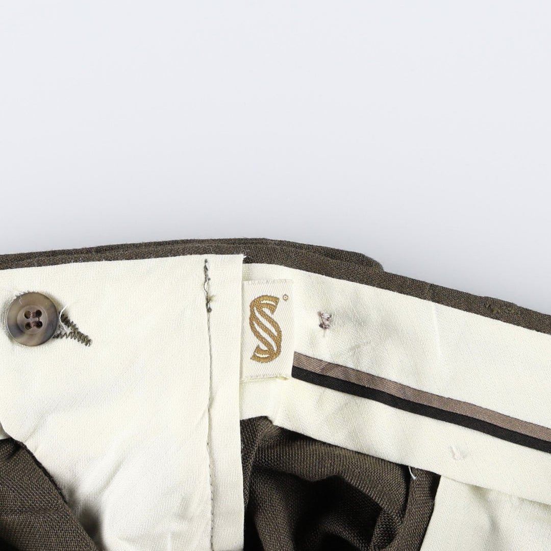 Levi's SLATES two-pleat slacks pants, men's size W33 (approx.), vintage. polyester Khaki type Vintage Second Hand
