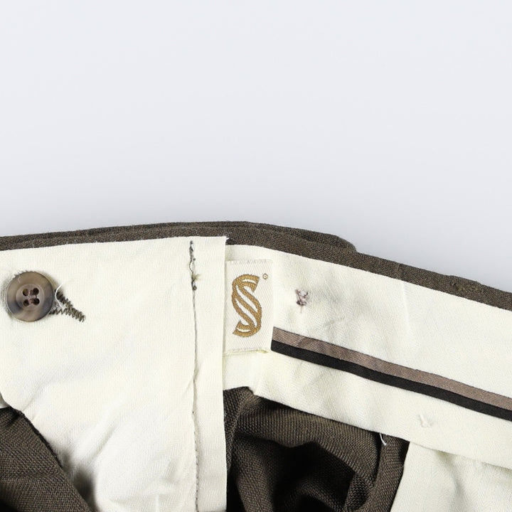 Levi's SLATES two-pleat slacks pants, men's size W33 (approx.), vintage. polyester Khaki type Vintage Second Hand