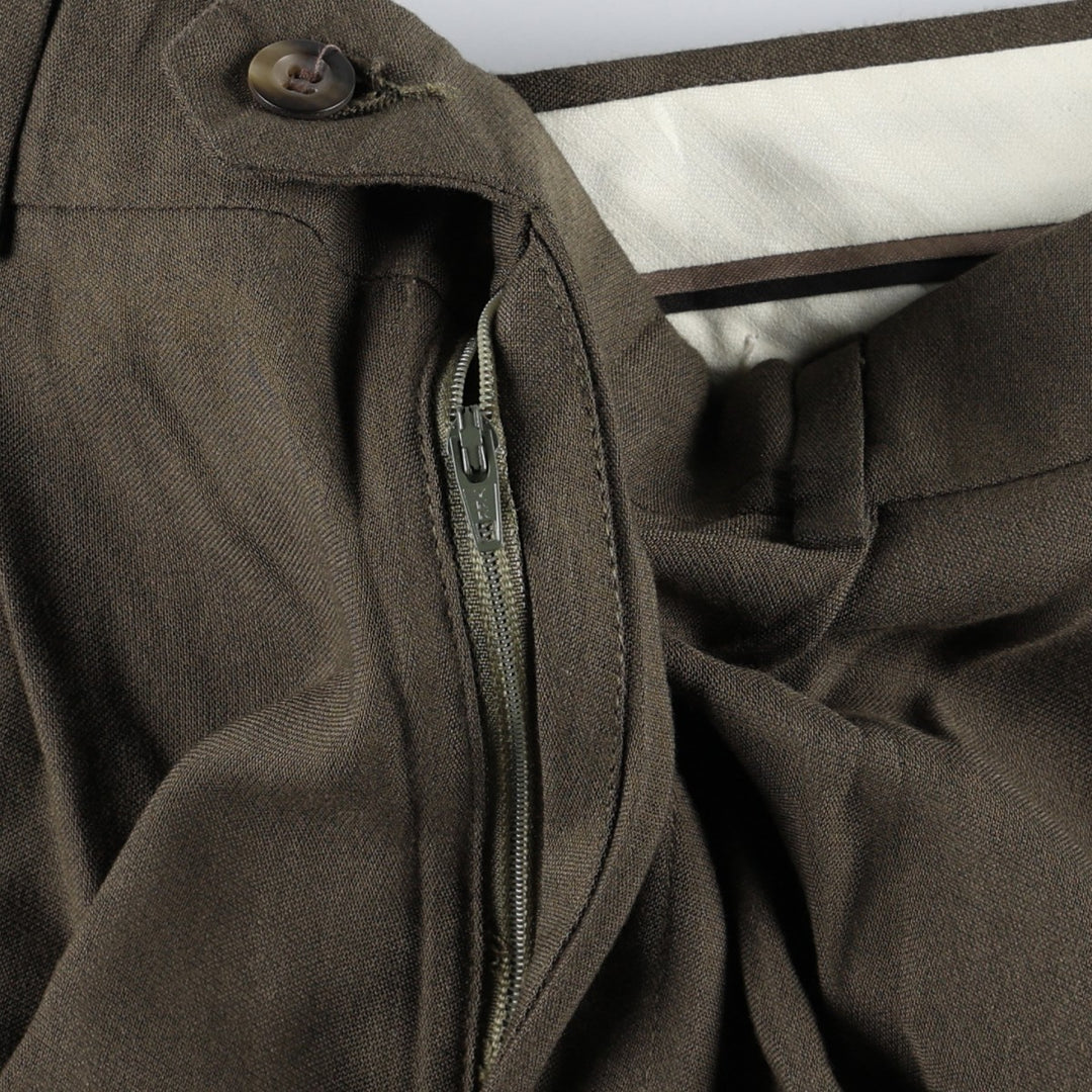 Levi's SLATES two-pleat slacks pants, men's size W33 (approx.), vintage. polyester Khaki type Vintage Second Hand