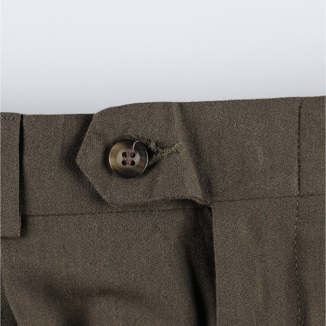 Levi's SLATES two-pleat slacks pants, men's size W33 (approx.), vintage. polyester Khaki type Vintage Second Hand