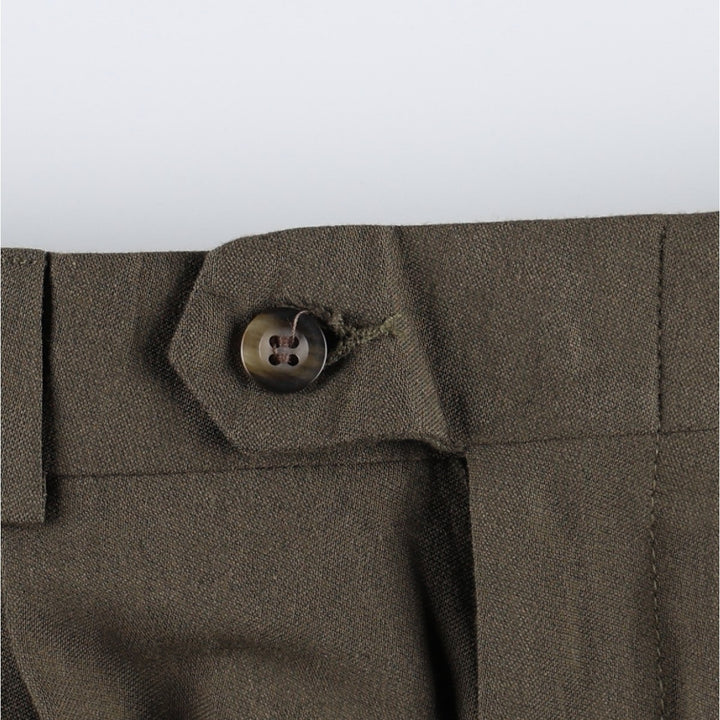 Levi's SLATES two-pleat slacks pants, men's size W33 (approx.), vintage. polyester Khaki type Vintage Second Hand