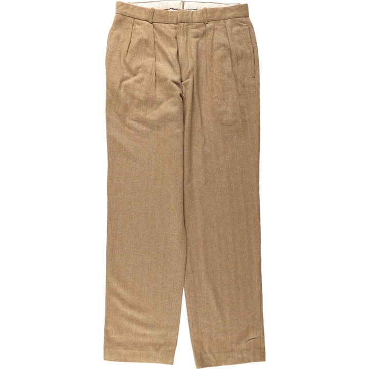 Ralph Lauren POLO GOLF herringbone two-pleat slacks, men's size W33 (approx.) wool Beige type Vintage Second Hand