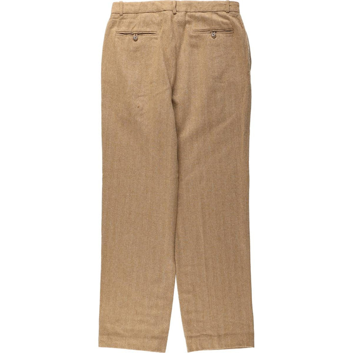 Ralph Lauren POLO GOLF herringbone two-pleat slacks, men's size W33 (approx.) wool Beige type Vintage Second Hand